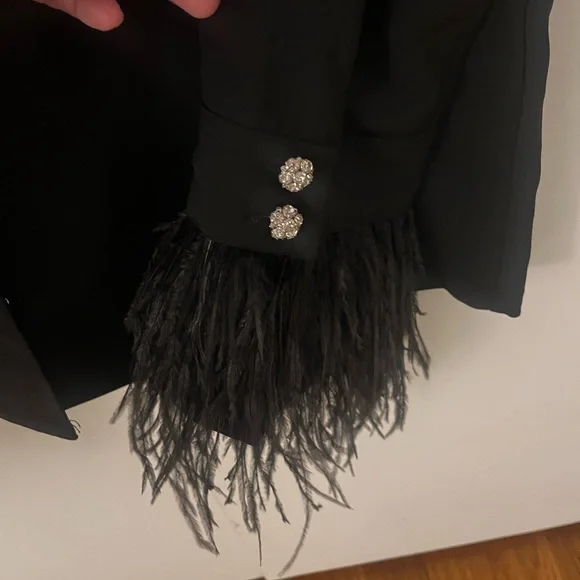 NWOT J.Crew Collection Feather Trim Shirt - Picture 5 of 5